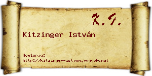 Kitzinger István névjegykártya