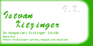 istvan kitzinger business card